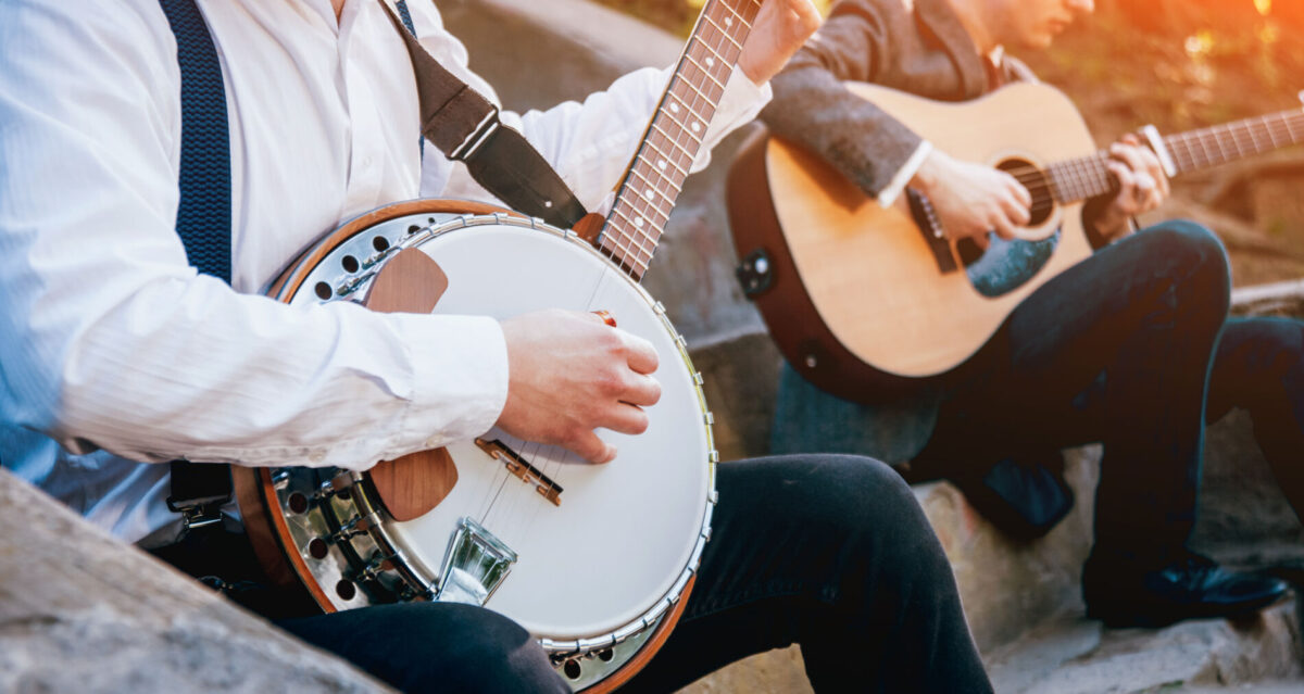 Bluegrass band performing